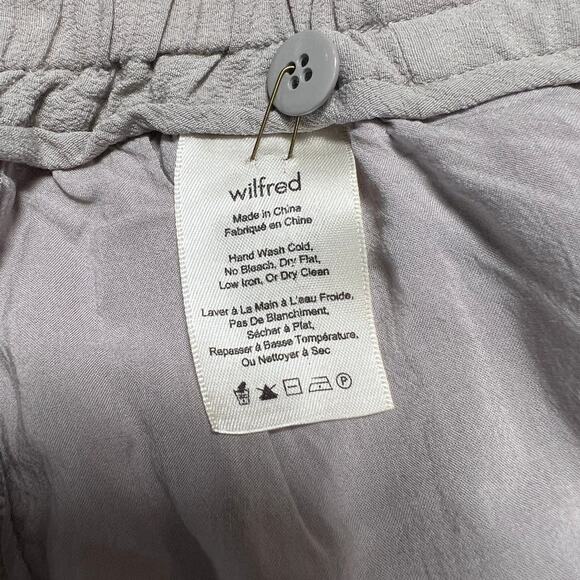 ARITZIA Wilfred Marais Pants SIZE M Gray High Rise Lightweight Pleated Button - Picture 4 of 11